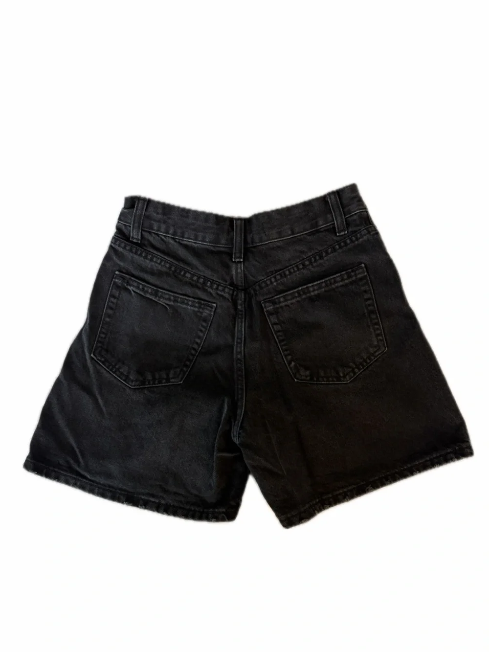 Zara Black High-Rise Denim Shorts